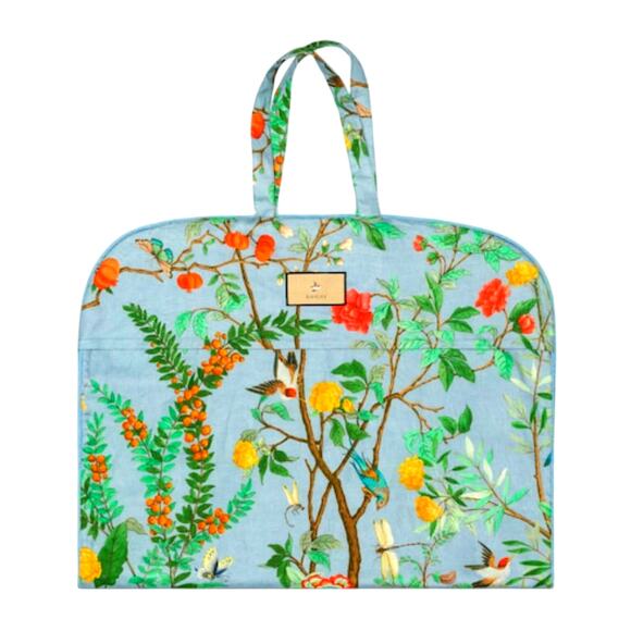 Authentic Gucci Tian Print Travel Garment Bag Blue Luxury Travel Accessory NEW - Picture 15 of 16